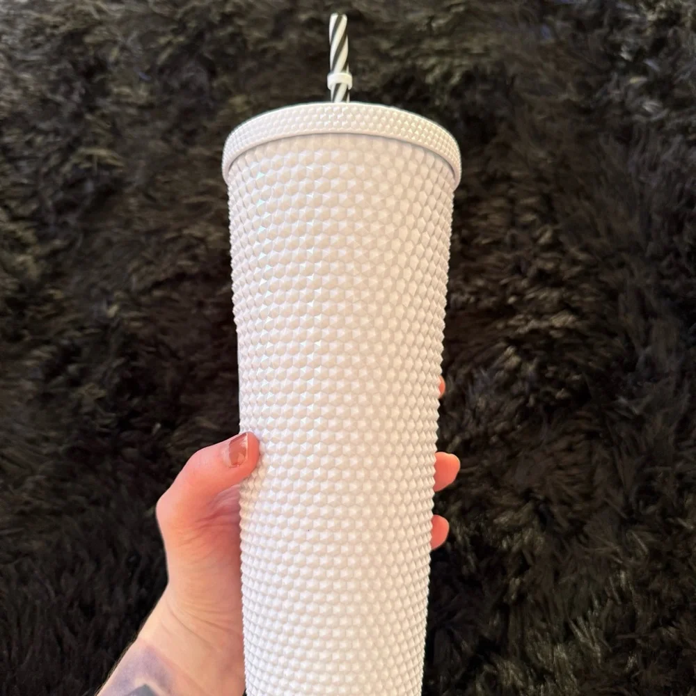 Starbucks White Textured Tumbler with Straw - Picture 2 of 3